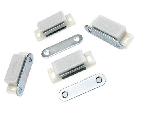 L-Home 10pcs Blanc Robuste Porte de Placard magnétique Porte de la Serrure de Porte du Cabinet