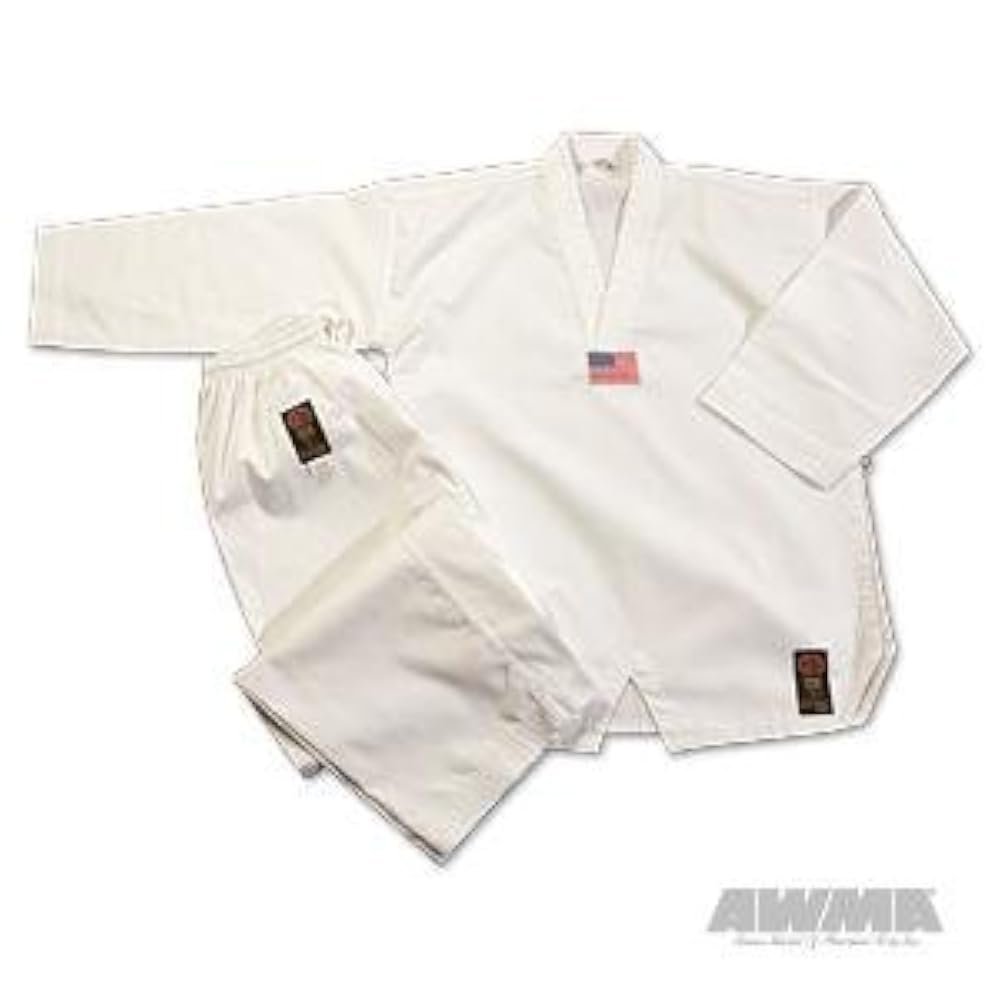 ProForce Gladiator 7.5 oz. Ribbed Tae Kwon Do Uniform - White Collar Size 5