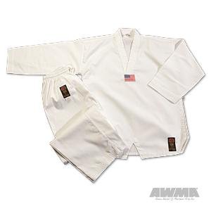 ProForce Gladiator 7.5 oz. Ribbed Tae Kwon Do Uniform - White Collar Size 5