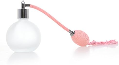 Vintage Refillable Perfume Atomizer – KingOfHearts™ Glass Empty Perfume Bottle with Pink Tassel Pump, Classic Perfumery Spray come with Funnel – 78ml