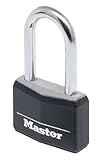 Master Lock 9150EURDBLKLH 50mm Covered Aluminium Padlock with Long Shackle - Black