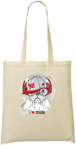 I Music Animal Lifestyle Collection Pug Headphones Beatbox Yo Shopping Tote Bag