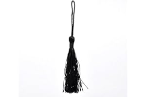 QPSUPPLIES 20 Black Silky 13.5cm Keychain Tassels for Curtains, Cushions, Art and Crafts