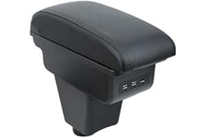 HRCHCG OYHCM Boîte d'accoudoir de voiture pour Captur Kaptur 2013-2017 Double-couche Console centrale boîte de rangement repose-bras avec Port de chargement