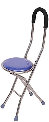 G&amp;M Old Man Crutch Stool Older Folding Walker with Four- legged Foot Stick Red , 3