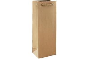 Eurowrap 28800-4Cpack - Un lot de 6 Sacs Cadeaux Kraft - Format Bouteille - 12,7x9x35,5cm - 210g - Emballage Cadeau Kraft, Emballage, Idéal pour : Bouteille, Gourde, Alimentaire