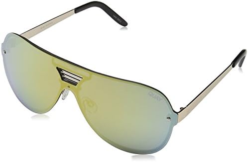 Quay Eyewear Unisex Adults’ Showtime Sunglasses, Gold (Gold/Gold), 1