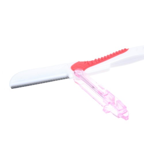 Well-Goal Eyebrow Knife Razor Trimmer Blade Shaver Facial Hair Remover--White & Red
