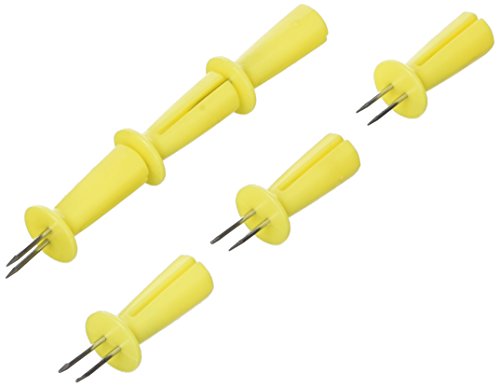 Fackelmann 49073 Maiskolbenhalter 5cm 6 Stück in Gelb, Edelstahl, 5 x 1 x 1 cm, 6 Einheiten