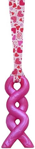 Sensory Oojamabobs - Squiggle Pendant chew Necklace - Autism - Pearly Pink (54cm, Hearts)