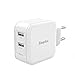 Produktbild USB Ladegerät Netzteil EasyAcc 24W 2-Port Ladeadapter für Samsung S7 S8 S6 A5, iPhone 8 X 7 SE 6s 6 Plus iPad und mehr, Weiß