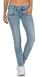 Kurzer Zip-Fly Herrlicher Damen Jeans Pitch Slim Denim Stretch Blue Denim 31 32
