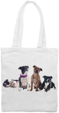 Staffordshire Bull Terrier Gifts Tote Bag โ Shopping Bag with Long Handles for Carrying Over the Shoulder - Staffy Gifts for Women - Measures 42 x 38cm