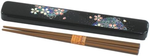 Yamanaka paint flower Akari chopsticks , chopstick case set black M15297