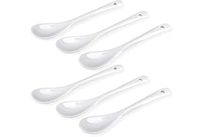 VIDOELETTRONICA 6 pezzi cucchiaino per uova in porcellana cucchiaino per uova bianche cucchiaino da tè cucchiaino per servire cucchiaino da caffè
