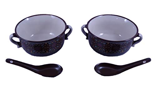Mizaan Collections Presents Premium Quality Exclusive Designer Soup Bowl & Spoon. Set of 2