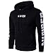 Produktbild Luckycat Herren Brief Gedruckt Kapuzenpullover Baumwolle Herren schwarz Hoodie Pullover Pull Herren Casual Sweatshirt Slim Fit solide Farbe mit vorderen Tasche Outwear Tops