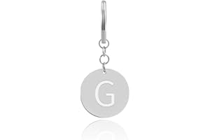 GD GOOD.designs EST. 2015 Llavero letra con chip de compra - Colgante personalizado con grabado en acero inoxidable plateado - Liberador de carro de la compra para todos los carros de la compra