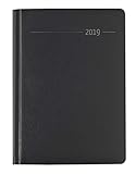 Buchkalender Balacron schwarz 2019 - Bürokalender A5 / Cheftimer A5 - 1 Tag 1 Seite - 416 Seiten - Balacron-Einband by 