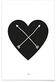 JUNIQE® Poster 120x180cm Schwarz & Weiß Herzen - Design „Heart“ (Format: Hoch) - Bilder, Kunstdrucke & Prints von jungen Künstlern entworfen von Iglou