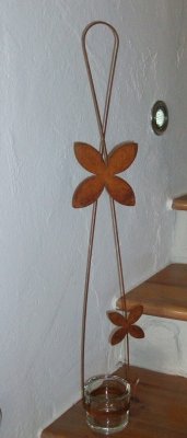 Edelrost Windlicht zum Hängen “ BLUME “ 70cm - 2