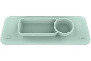 ezpz by Stokke Placemat for Clikk Tray, Soft Mint - Perfectly Fits Stokke Clikk High Chair Tray - Helps Prevent Messy Mealtimes - Durable, Convenient, Dishwasher & Microwave Safe - 100% Silicone