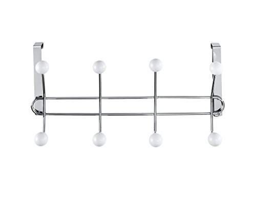 Wenko 22679100 Türgarderobe Lissa Hakenleiste mit 8 Haken, für Türfalzstärken bis 2 cm, Stahl, Chrom, 6.5 x 35 x 18 cm - 3