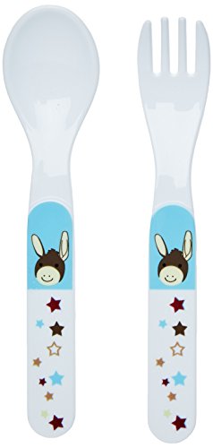 Sterntaler 6811464 Besteck-Set mit schönem Motiv Esel Emmi bestehend aus Gabel und Löffel, weiß