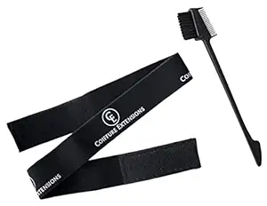 Coiffure Extensions Elastic Lace Melting Bands With Edge Brush With Adjustable Band | Edge Control Band | Lace Melt Band | Elastic Band For Wig | Edge Band For Baby Hair, Closure And Frontal Wigs