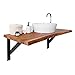 Produktbild BestLoft® Waschtischplatte  11-804 (Länge: 110cm /Breite: 55-55,7cm) Waschtisch Eiche massiv 40mm Baumkante Waschtischkonsole (110cm)
