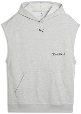 PUMA Felpa con Cappuccio Senza Maniche Graphics Training da Uomo M, Light Gray Heather