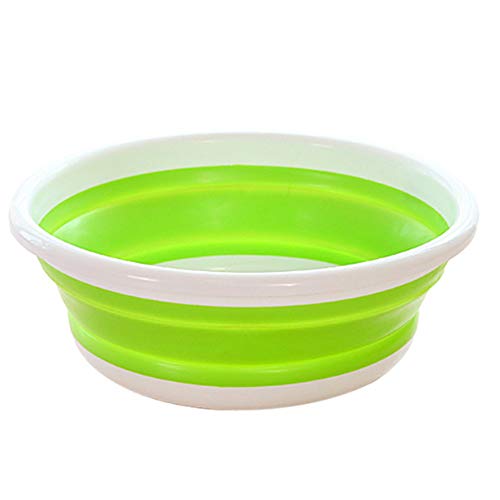 Preisvergleich Produktbild Isuper Sport Aufsatzwaschbecken, faltbar, mehrfache Verwendung, Pop-up, leicht, für Reisen, Camping, Angeln, im Freien (L,Grün)