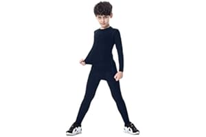 MINGHE Boys Thermal Underwear Set Long John Skin Base Layer Tops and Bottom Moisture Wicking