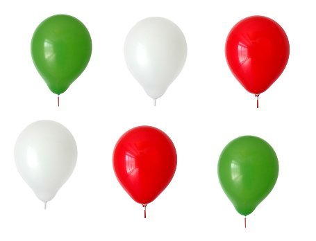 Luftballons - Grün / Rot / Weiß - 15 Stück Luftballons - Luftballons als Fanartikel, Fußball, Deko, Party, Länder, Italien, Wales - für Helium geeignet twist4® - je 5 grün/rot/weiß