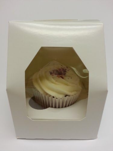10 x NEW White Single Cupcake Muffin Windowed Boxes with Inserts