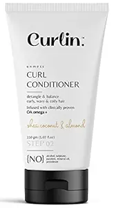 Curlin Unmess Moisturising Curly Hair Conditioner ? For Dry Frizzy , Wavy & Curly Hair (Detangles & Balances curly, wavy & coily hair) - Sulphate Paraben And Mineral oil Free - 150 g