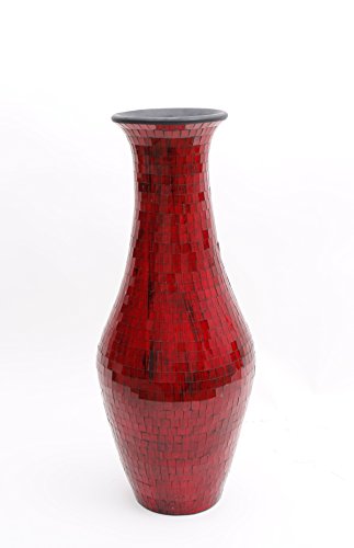 Große Bodenvase mit Glasmosaik 100 cm, Keramik, Rot - 5