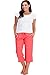 Produktbild Damen Freizeit 3/4 Capri Ausschnitt Shorts Leinenhose Sommer - Koralle, Herren, 44