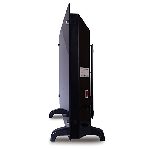 Homeleader® Glas Konvektor Heizung elektrischer mobiler Flachheizkörper 2000W Stand und Wand GH-20F schwarz - 4
