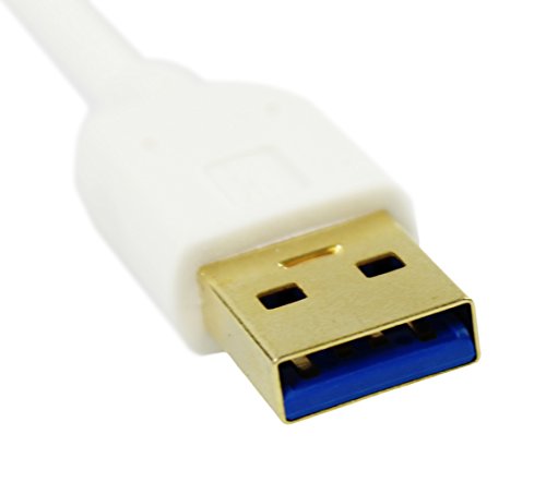 COM-FOUR® USB 3.0 Super Speed Kabel A-Stecker auf A-Buchse mit vergoldeten Kontakten 30cm weiß – Zum Verbinden und Verlängern Ihres USB3.0 Kabels - 3