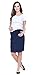 Mija – Denim Jeans Maternity Skirt with pregnancy jersey panel 1015 (UK10, Blue)