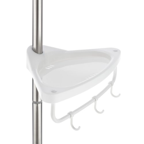 DAILYDREAM® Bad-/Duschregal mit 4 Ablageflächen und höhenverstellbaren Teleskop-Edelstahlstangen (120-300cm) in weiß - 3