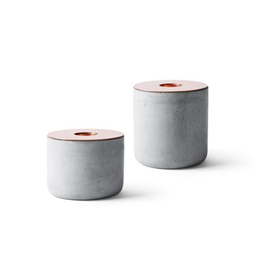 Menu 5612039 Kerzenhalter Chunk aus Beton, M, Höhe 7 cm, Durchmesser 8 cm, kupfer - 2