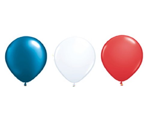 75 Luftballons je 25 x dunkel blau , weiß & rot Partyballons 27 cm Ø
