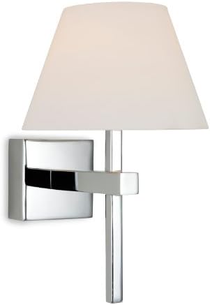 Firstlight G9 28 Watt Halogen Fabio Wall Light, Chrome with Opal Glass