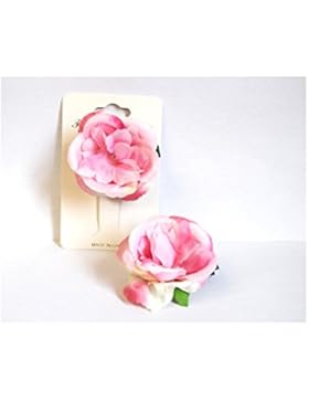 2Stück Wunderbare Rosa Zange Haar Blume–Farbe Rosa