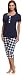 Italian Fashion IF Womens Nursing Pyjama Set Zita 0225 (Dark Blue, XL)