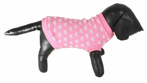 Pretty-Baby-Pink-Small-Female-Dog-Knit-JumperSweater-With-White-Heart-Pattern-Ideal-For-ToySmall-Dogs-Available-In-XS-S-M-L-XL
