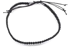 GOWER COAST CRAFTS Mens Black Tribal Surfer Handmade Cotton Macrame Adjustable Anklet