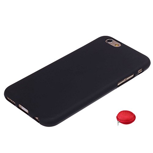Amcool für iPhone 6/6S (4.7''), Schwarz Gummi TPU Weich Hülse Hülle+ Tasche